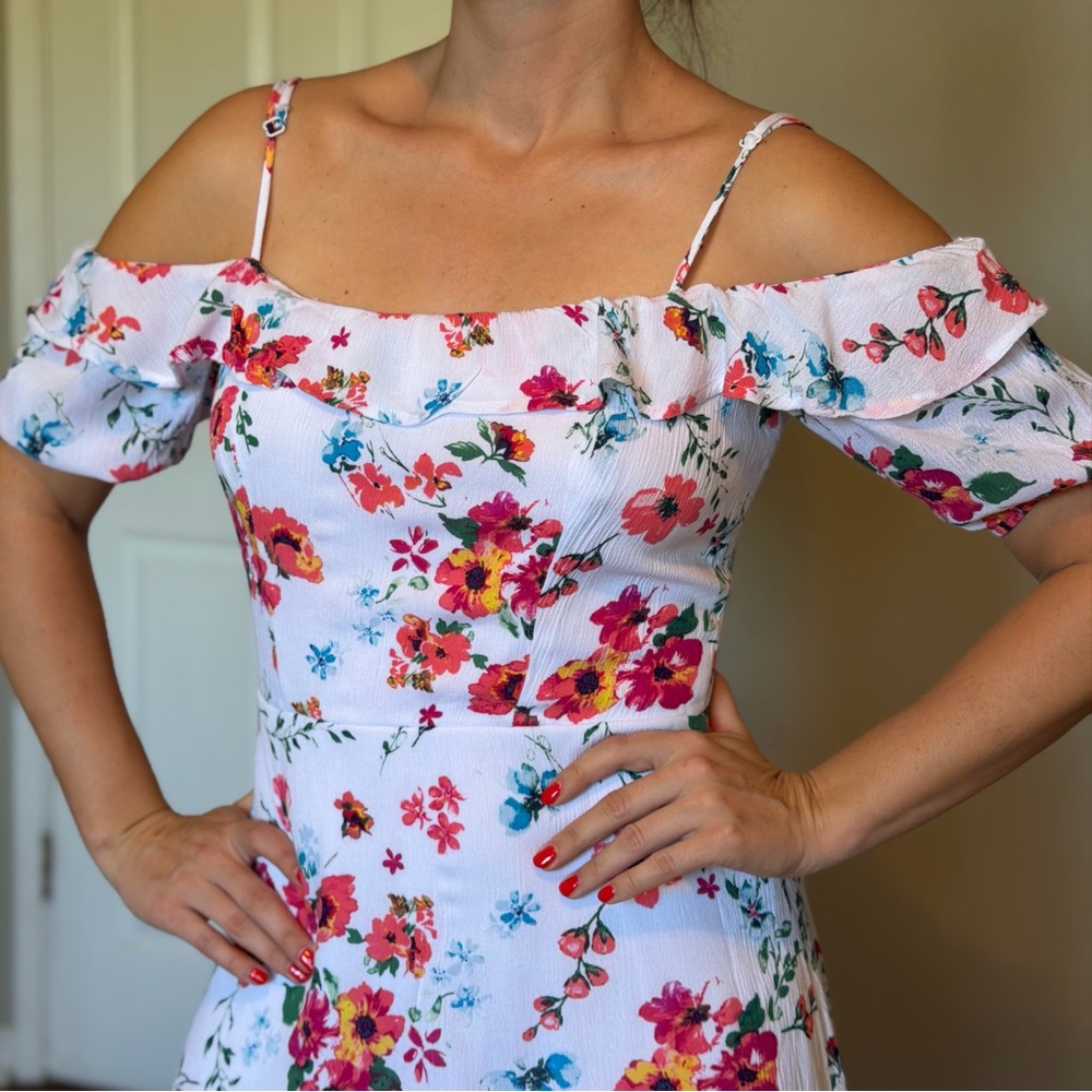 Miami Floral Ruffle Mini Dress - Picture 2 of 5